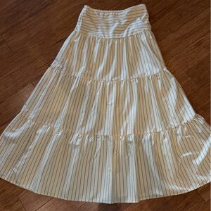SHEIN Butter Yellow and Blue Striped Skirt